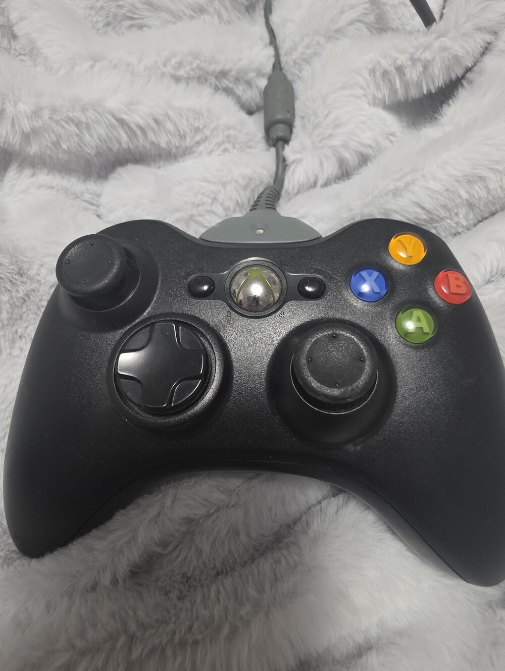 Official Microsoft Xbox 360 black Wired Controller! ~ tested- does work